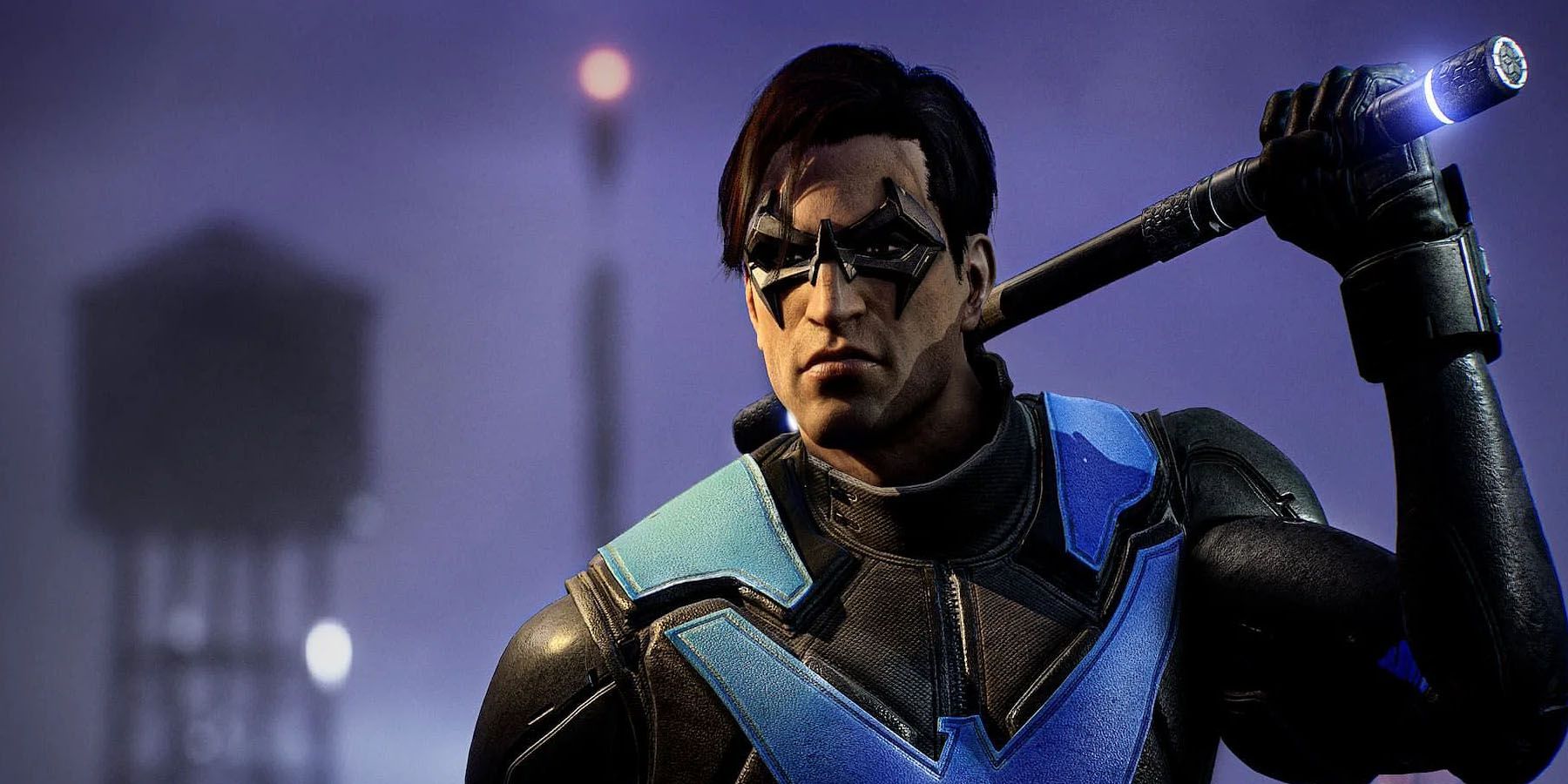 Nightwing with a weapon in Gotham Knights