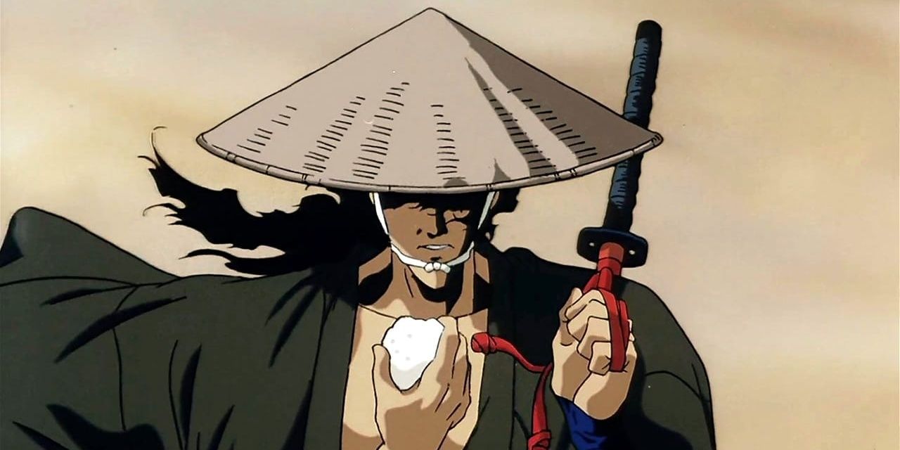 Jubei in Ninja Scroll eats a ball of rice