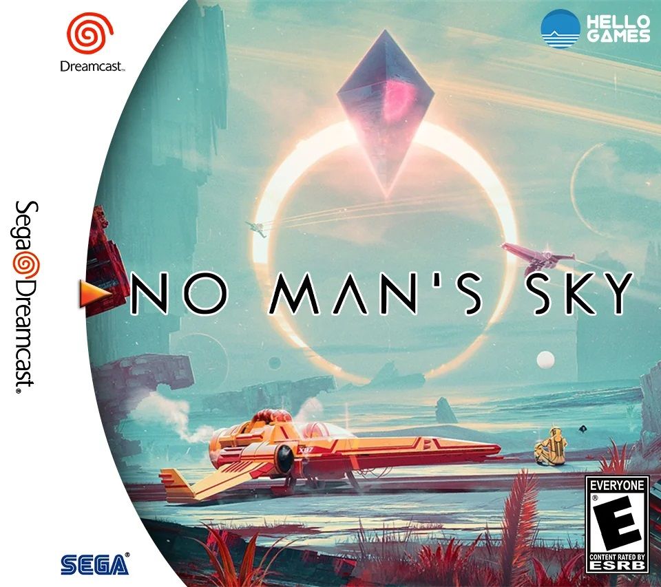 Image showing what No Man's Sky may have looked like if it released on the Sega Dreamcast.