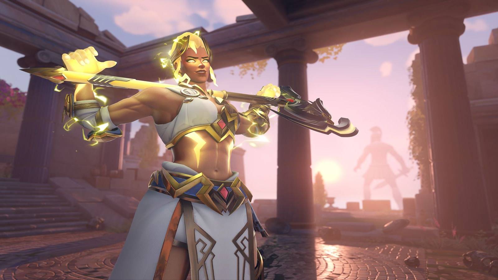 The Junker Queen's Zeus skin in Overwatch 2's Battle for Olympus event