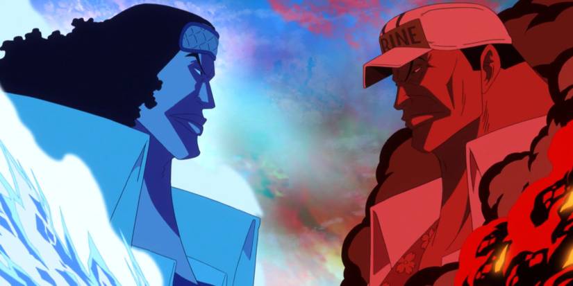 One Piece Aokiji Akainu