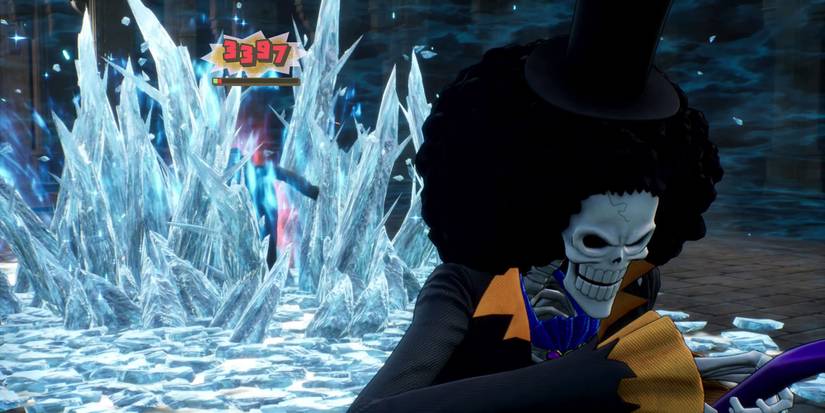 One Piece - Brook Using Song Of Scratches Blizzard Slice Skill