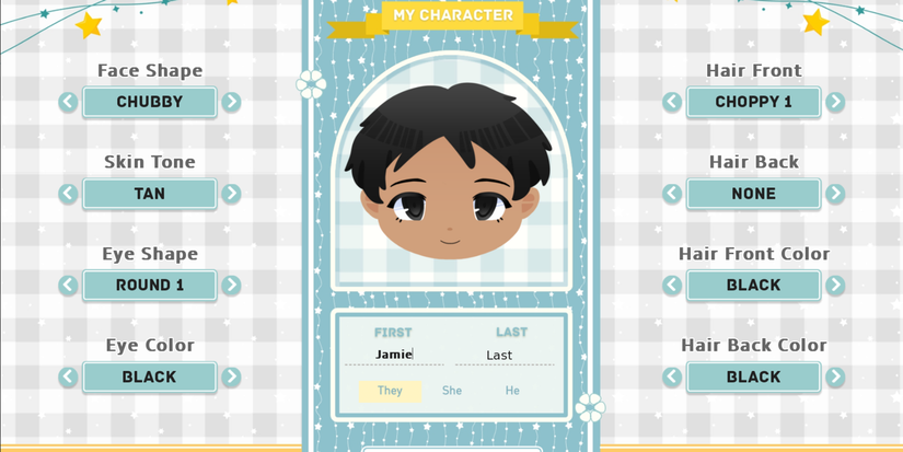 The character creation screen in Our Life: Beginnings and Always