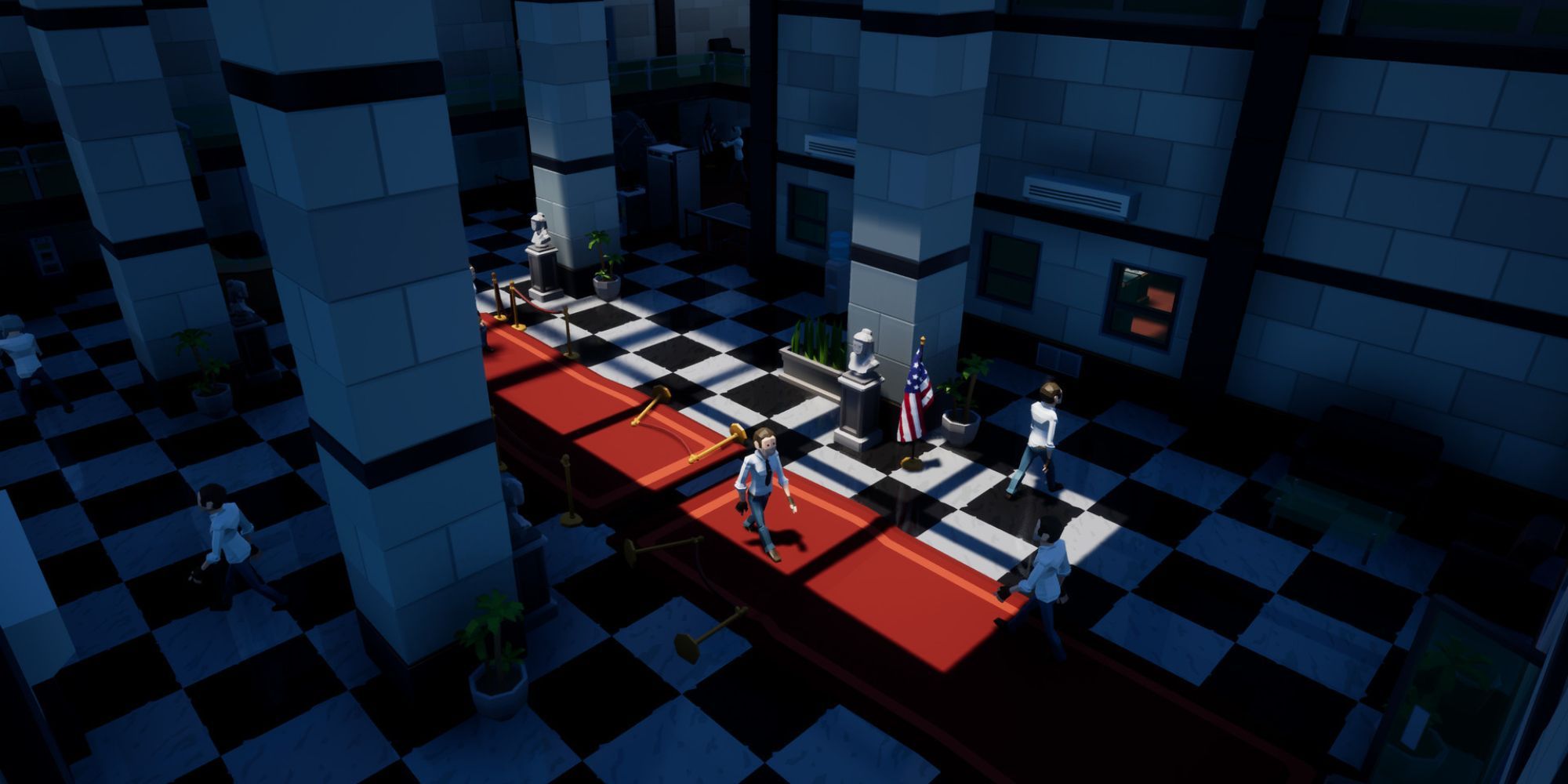 Overhead View Of A Bank's Hall In Perfect Heist 2