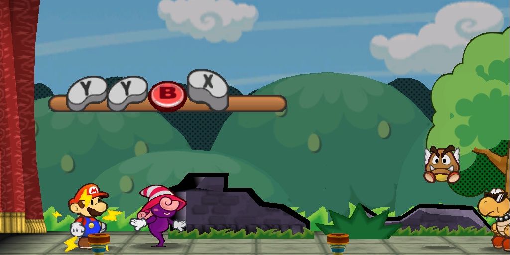 Vivian with Mario in a battle in Paper Mario: The Thousand-Year Door