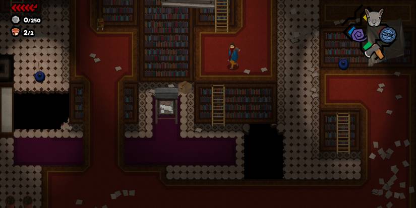 Parker navigates the Library level in Park Story