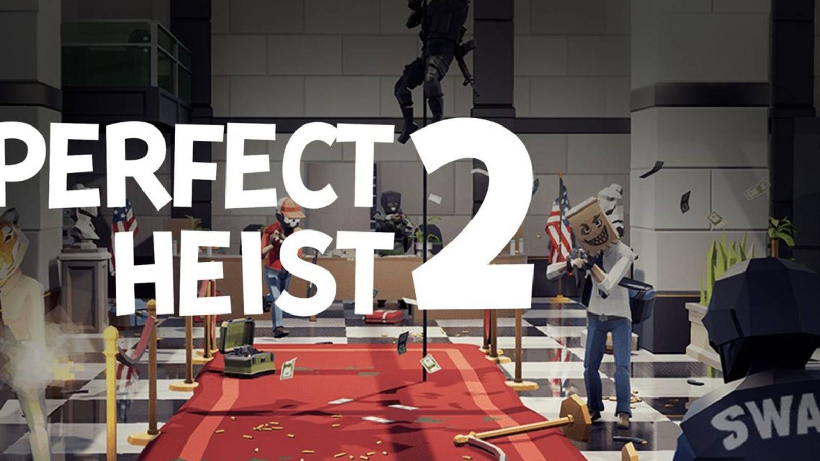 Shootout Between Cops And Robbers With The Title Perfect Heist 2 Written In Large Font