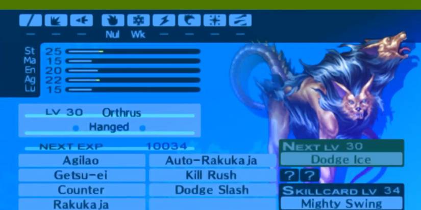 Persona 3_Orthrus_Stat Screen