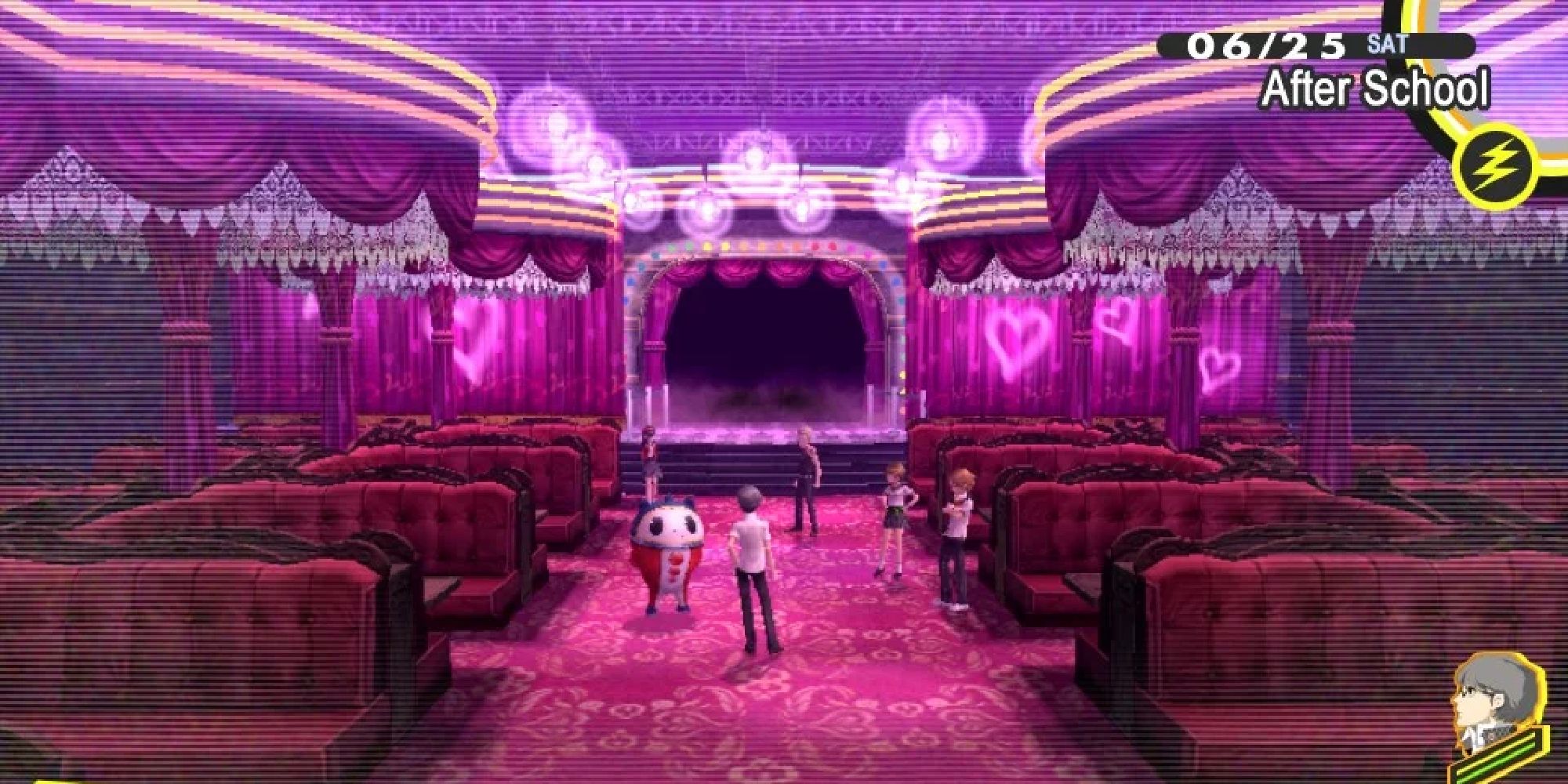 The overly pink and red entrance to Rise's dungeon.