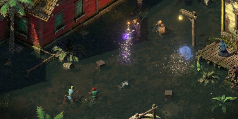 Pillars of Eternity 2: Deadfire Wizard Monk multi-class casting a spell