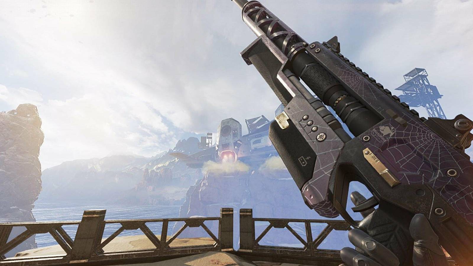 Player holding Sentinel in the Firing Range of Apex Legends