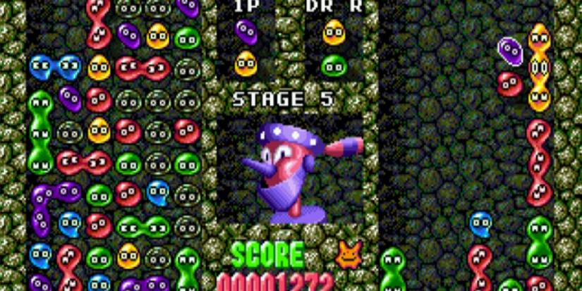 Playing a match in Dr. Robotnik's Mean Bean Machine
