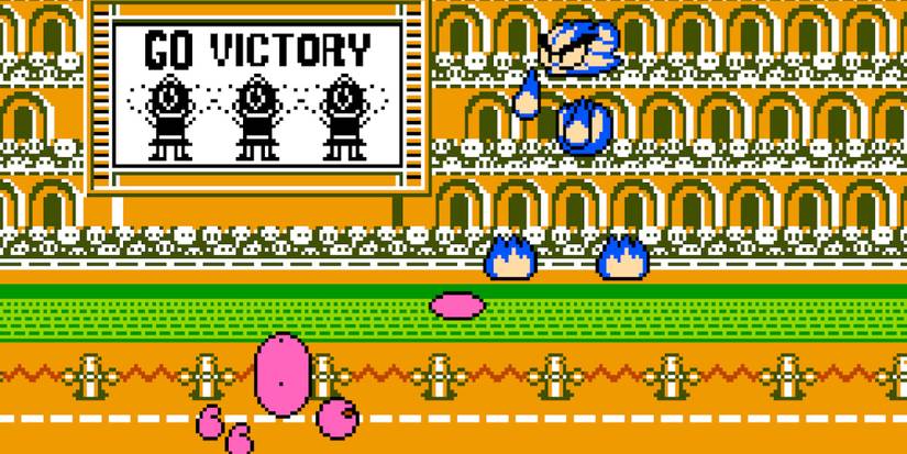 Playing a match in Joy Mech Fight