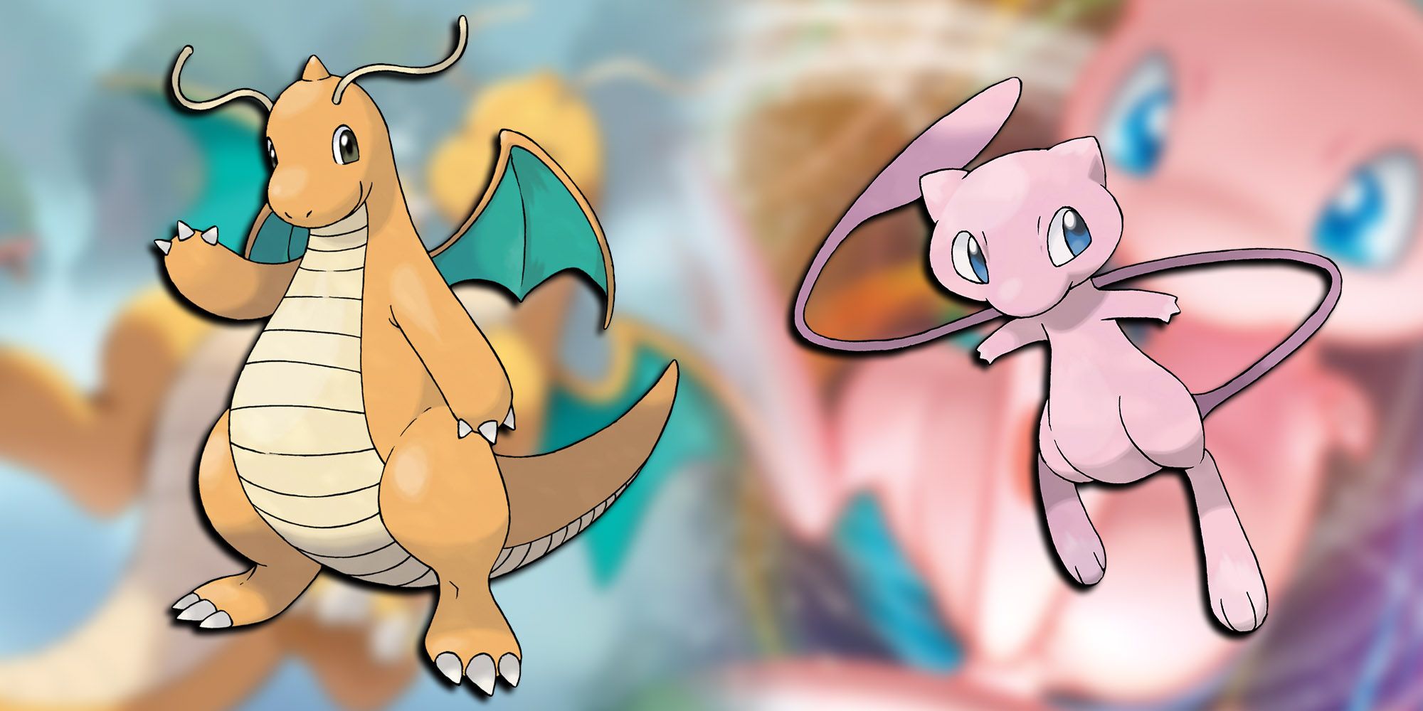 Pokemon - Dragonite And Mew Side By Side