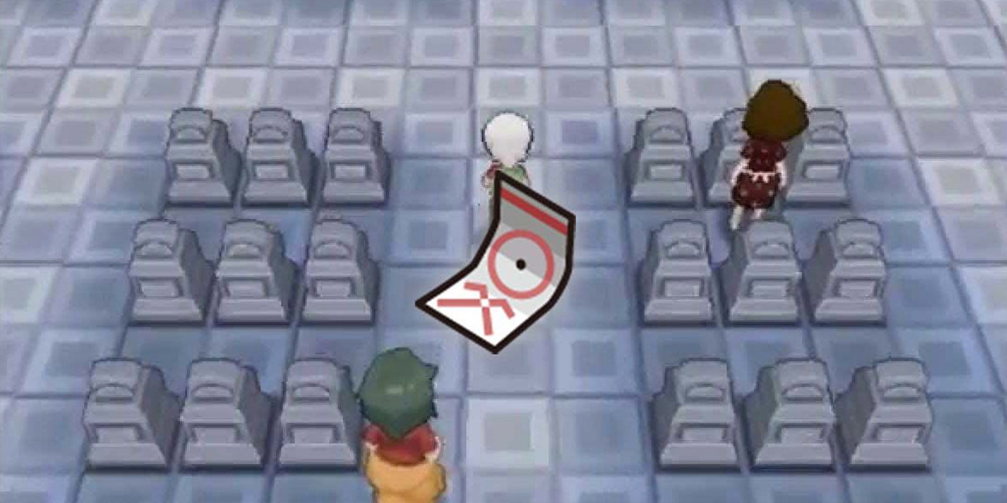 Pokemon - Player Character In Pokemon Graveyard With Cleanse Tag PNG On Top
