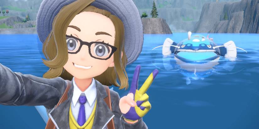 pokemon scarlet violet trainer dondozo selfie