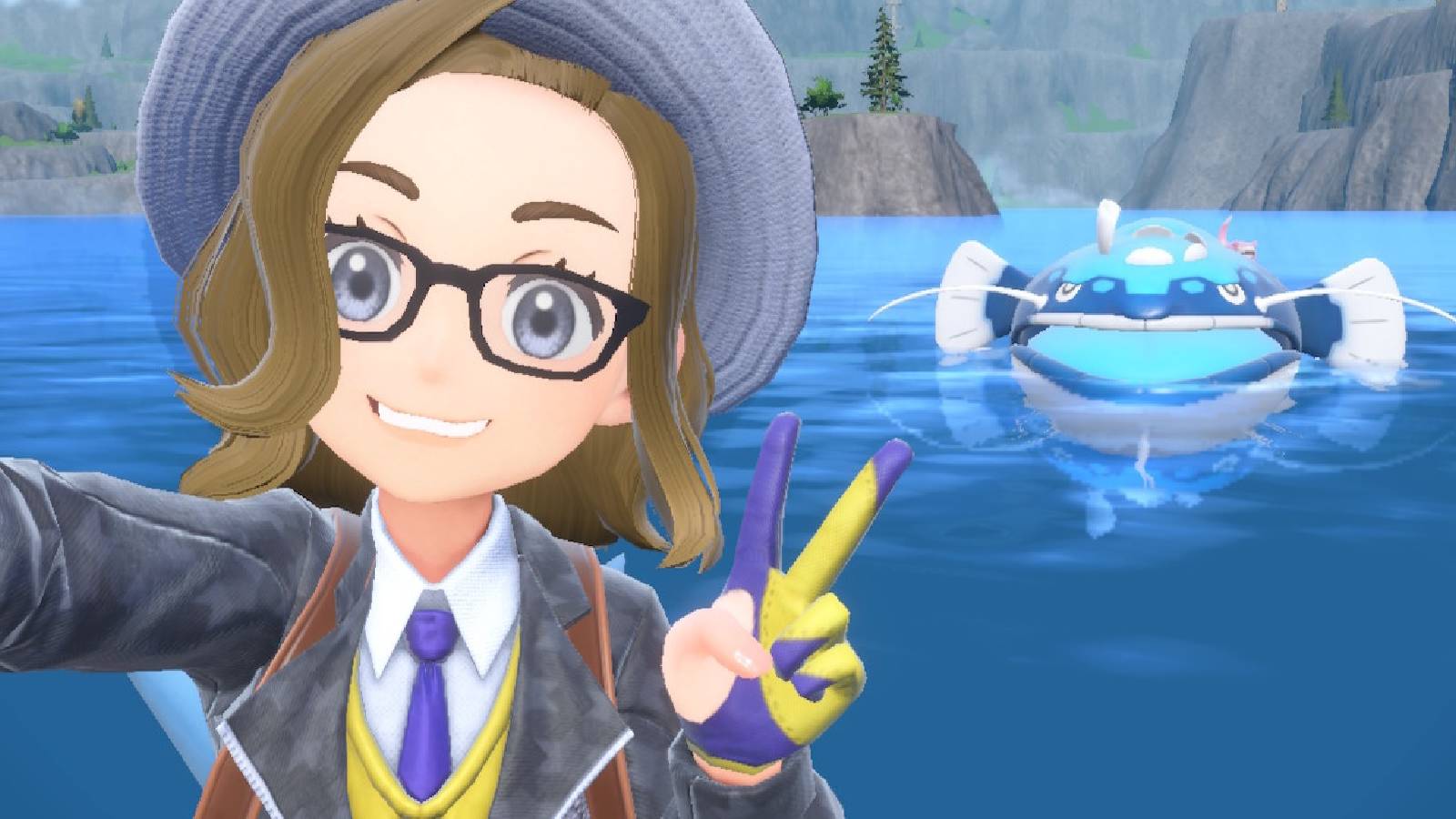 pokemon scarlet violet trainer dondozo selfie