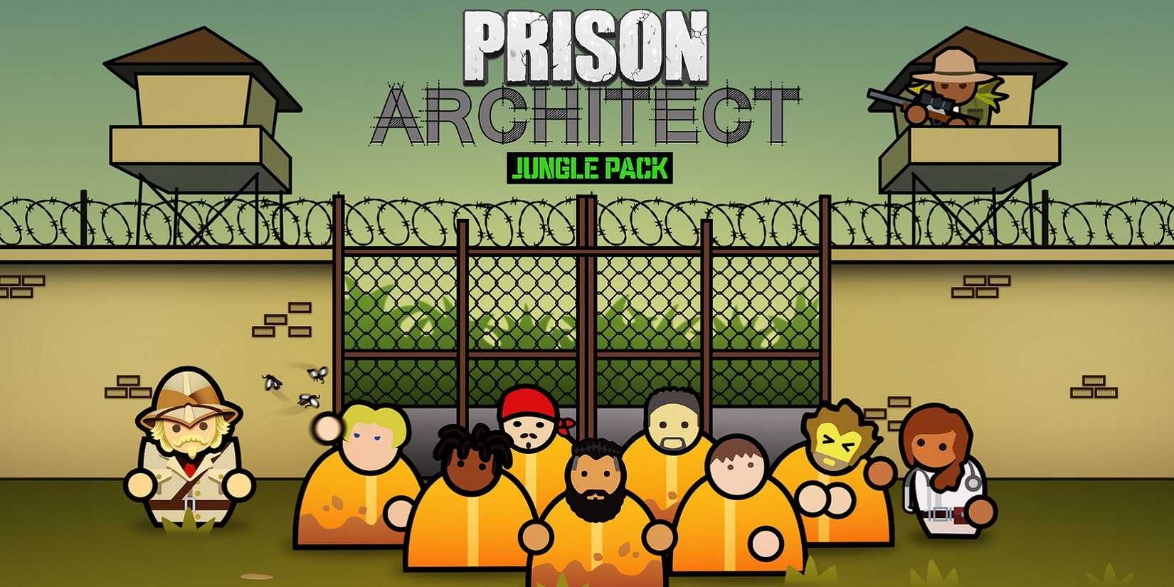 prison architect jungle pack key art