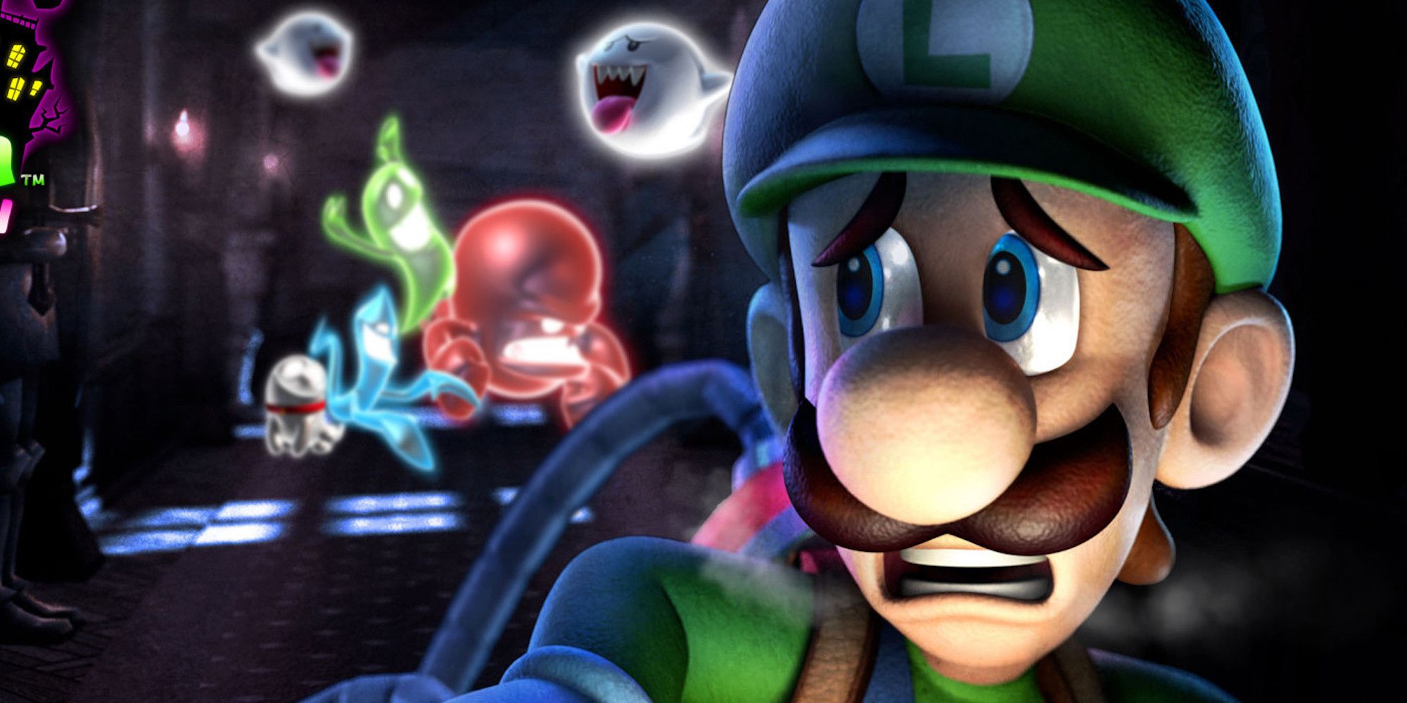 Promo art featuring characters in Luigi’s Mansion 2