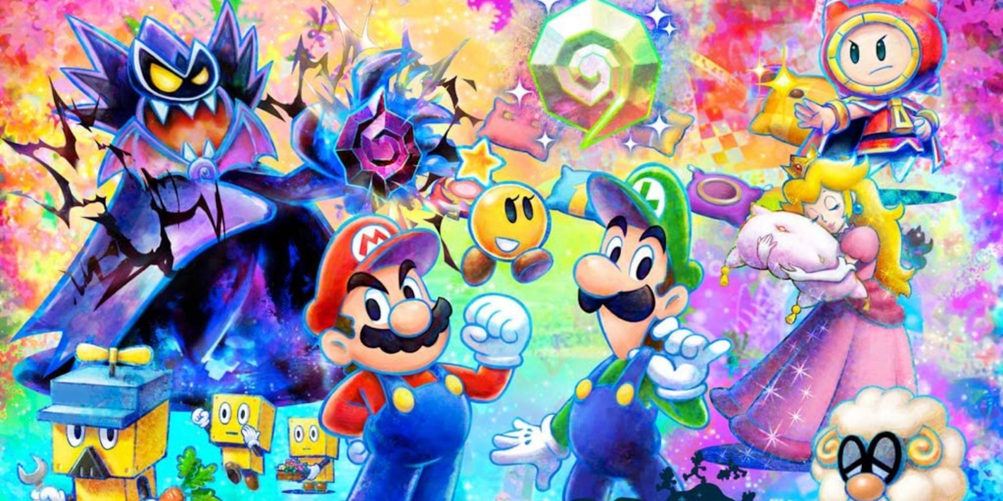 Arte promocional con personajes de Mario & Luigi Dream Team