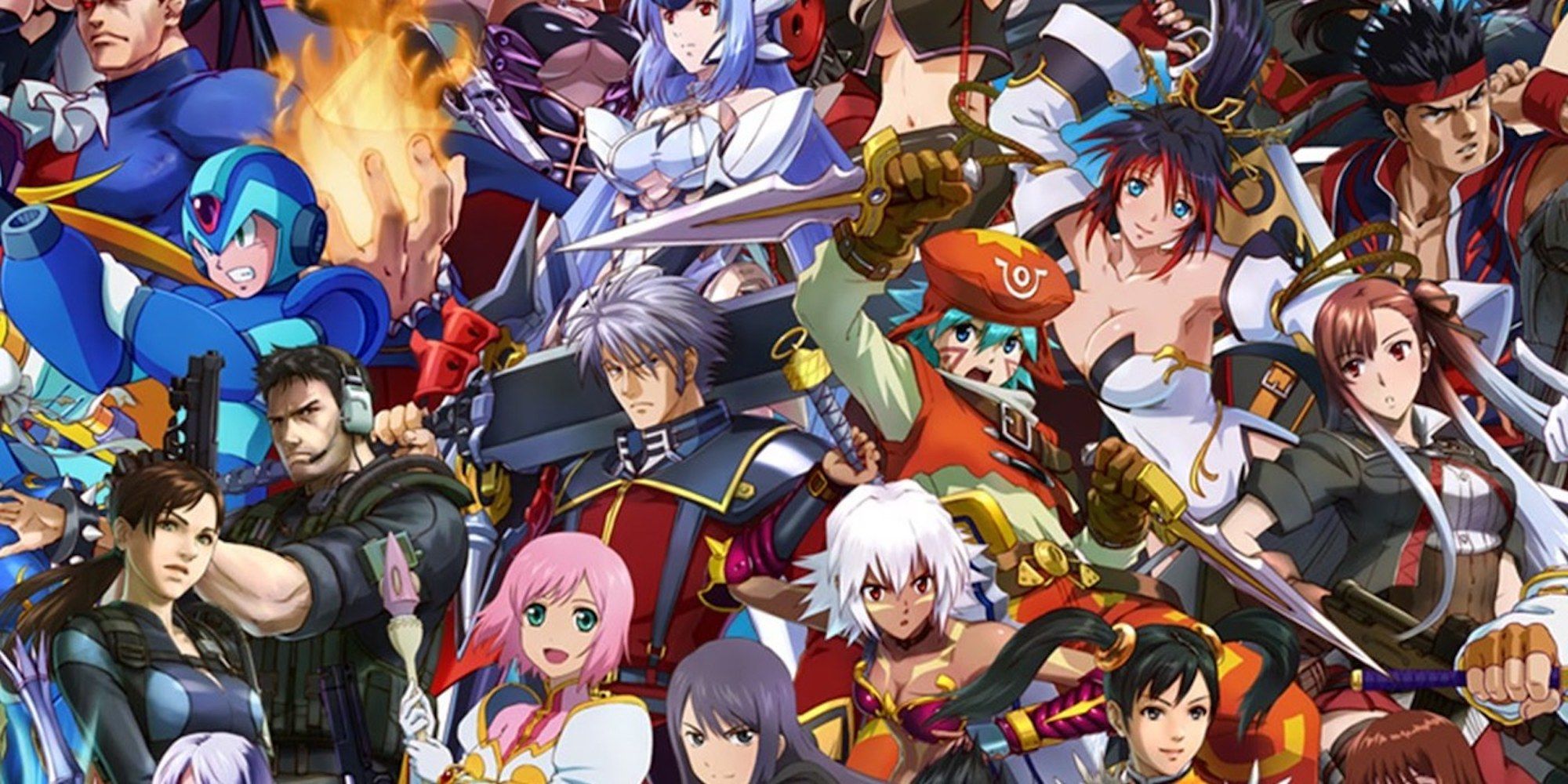 Promo art featuring characters in Project X Zone