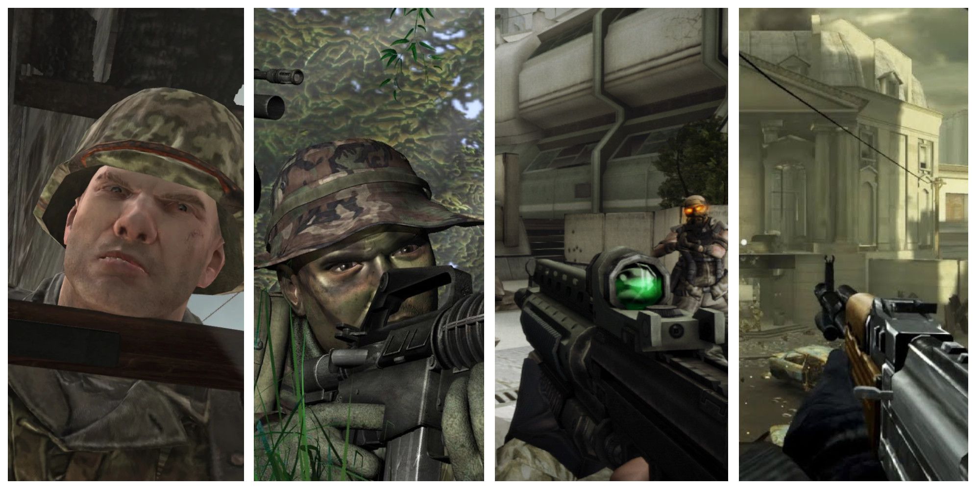 Call of Duty, SOCOM, Killzone, and Black screenshots