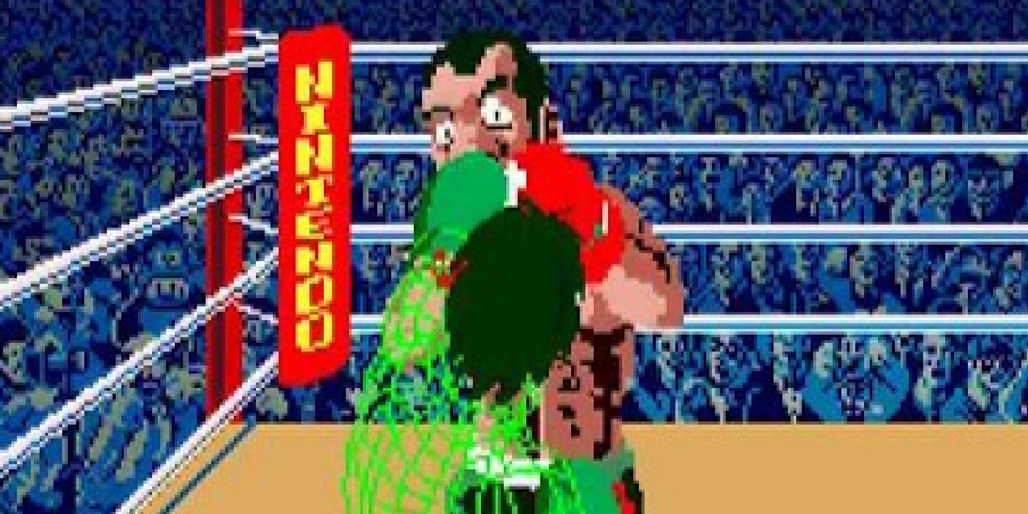 Wireframe Little Mac punching his opponent in Punch-Out!!