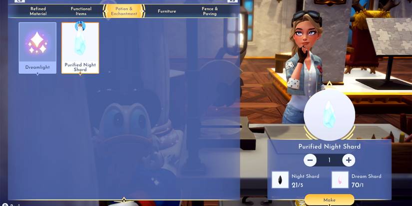 purified night shard recipe in disney dreamlight valley