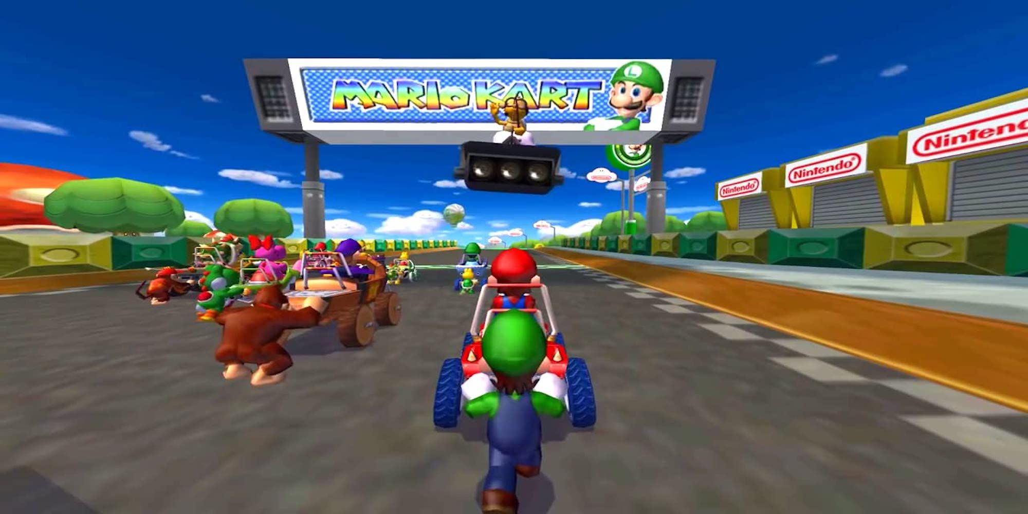 Racing in Mario Kart Double Dash