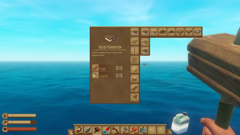 Raft Build Hammer Menu