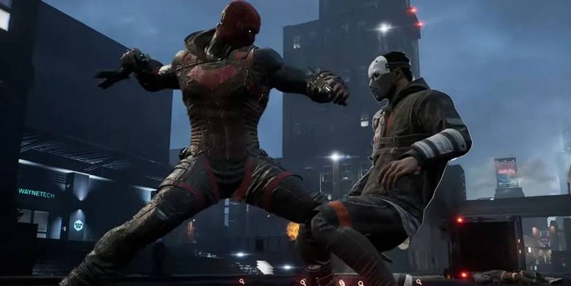 Red Hood attacking up close