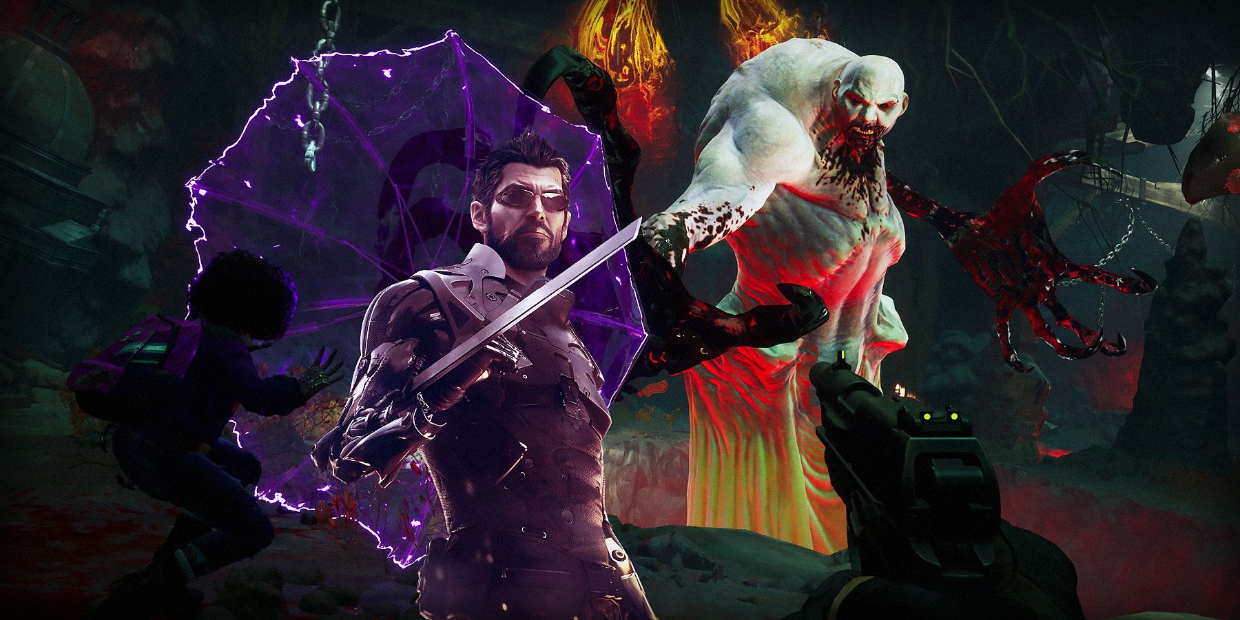 Redfall vampire boss fight, world design has Deus Ex vibes.