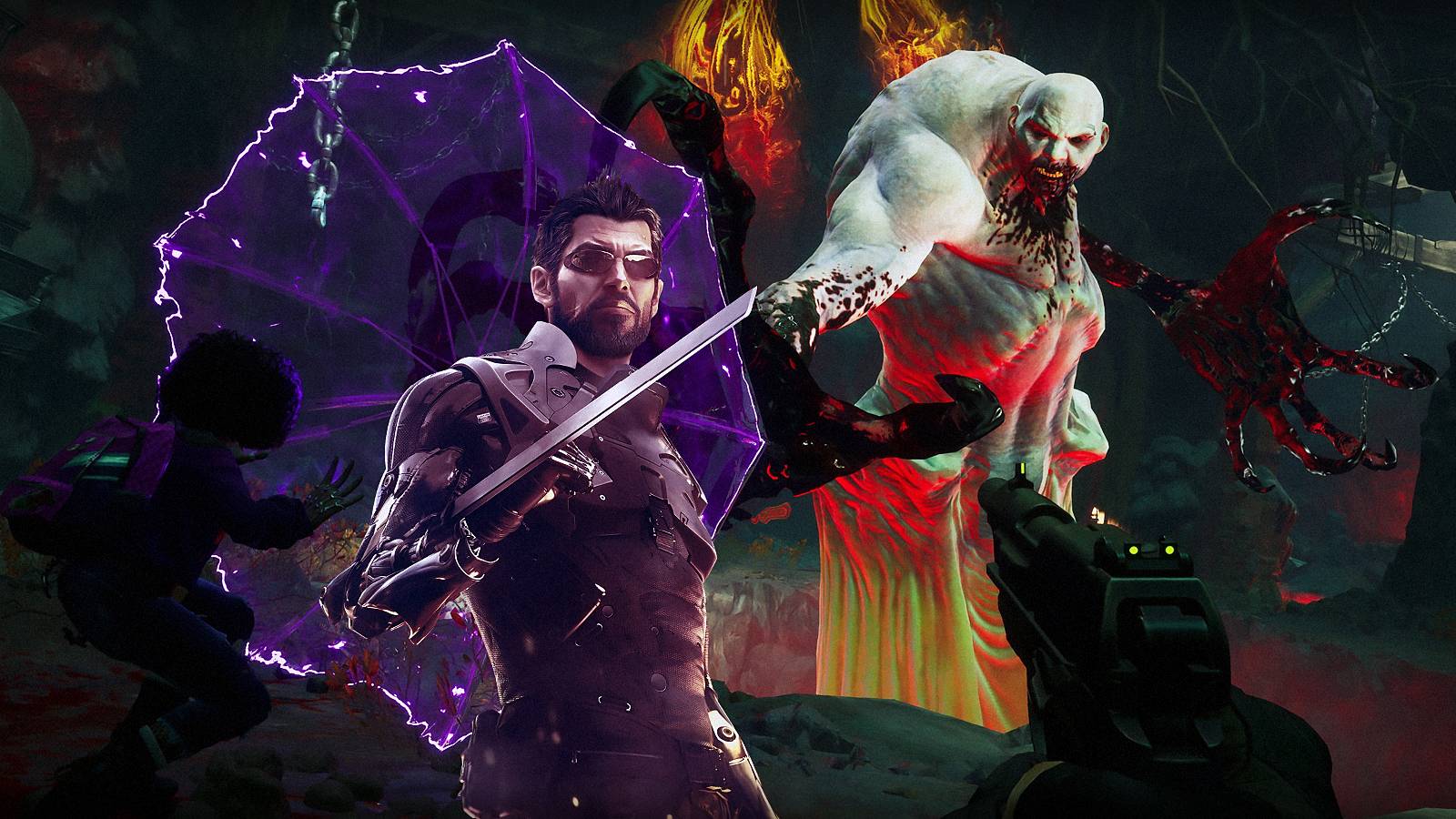 Redfall vampire boss fight, world design has Deus Ex vibes.