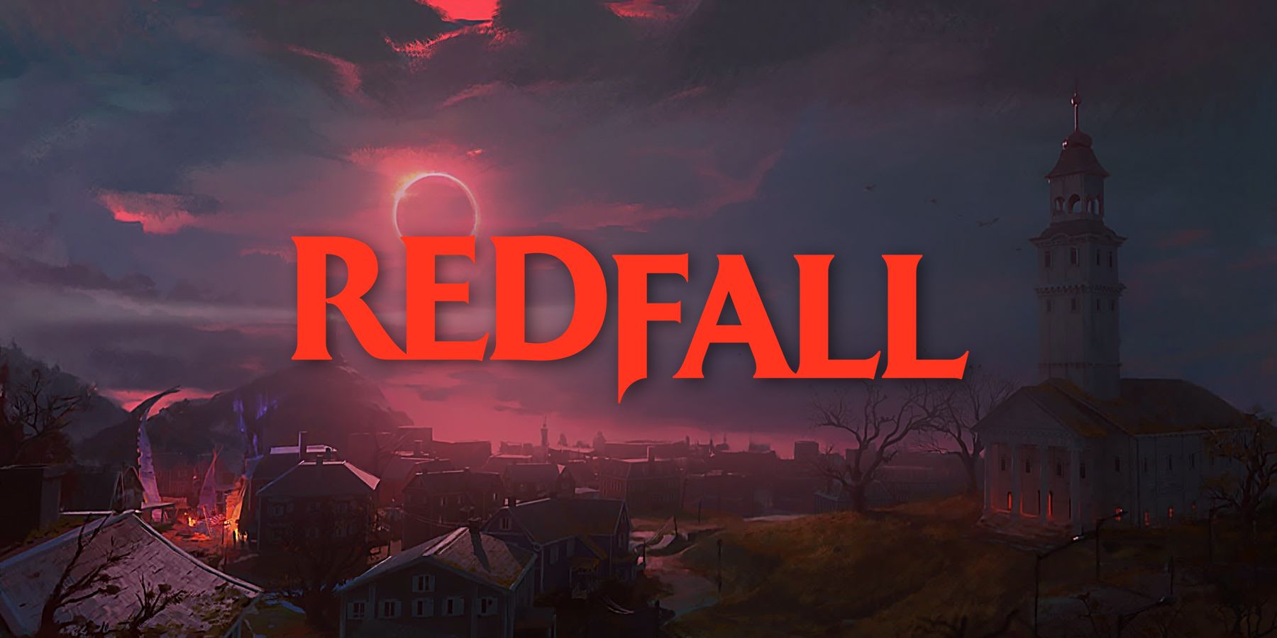 Redfall Logo with Vampire World Concept Art