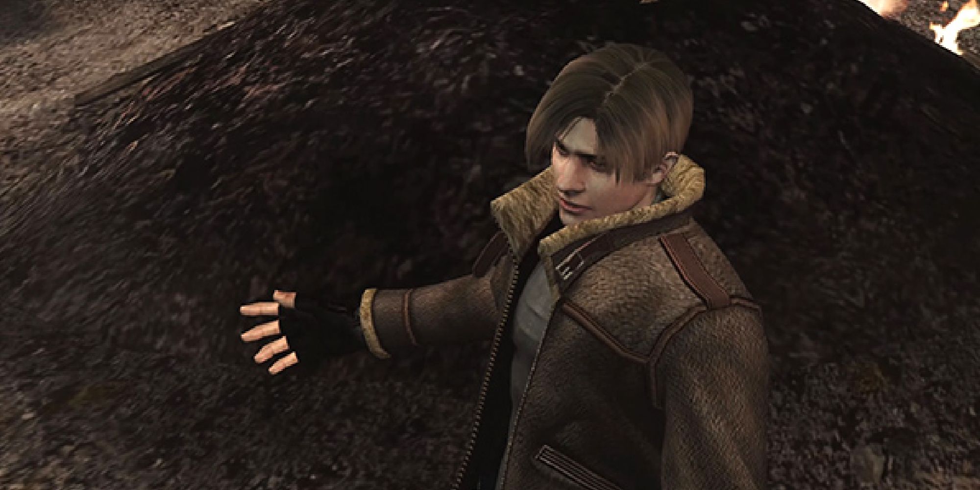Leon questioning where all the villagers have gone after they abandon their attempts to kill him. 