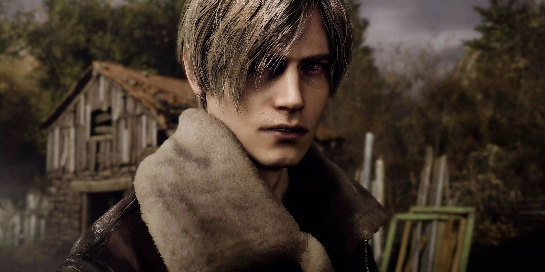 Hình ảnh từ Resident Evil 4 cho thấy cận cảnh Leon Kennedy trong làng.
