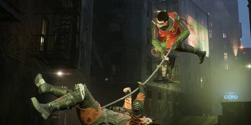 Robin doing a combo with his staff