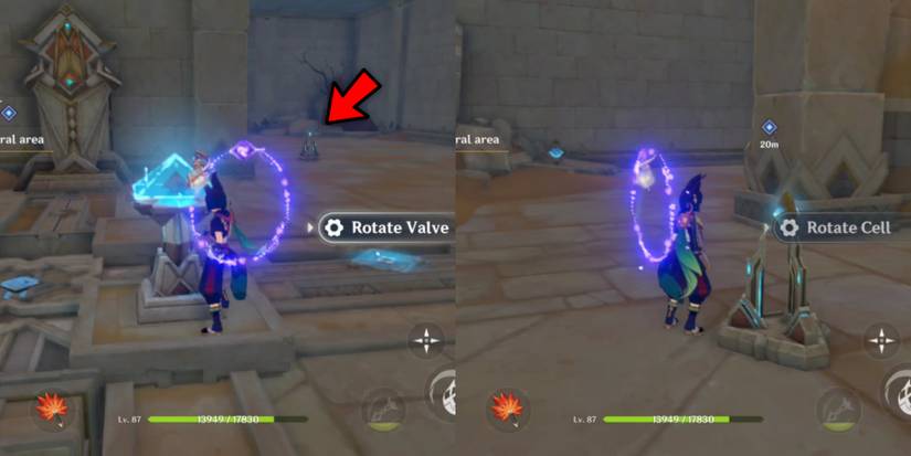 rotating the valve again and the cell near the door to open the second room in genshin impact