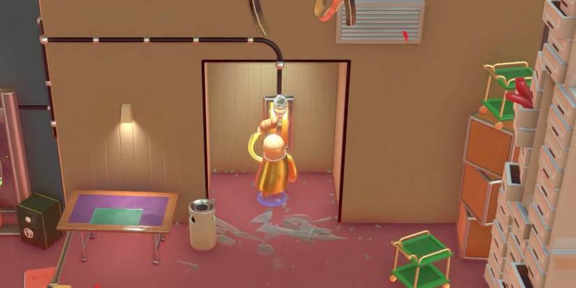 Player uses a French baguette to open a vault