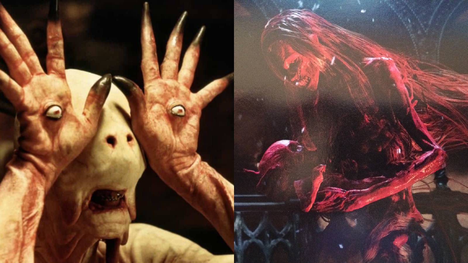 The Pale Man from Pans Labyrinth and Enola from Crimson Peak.