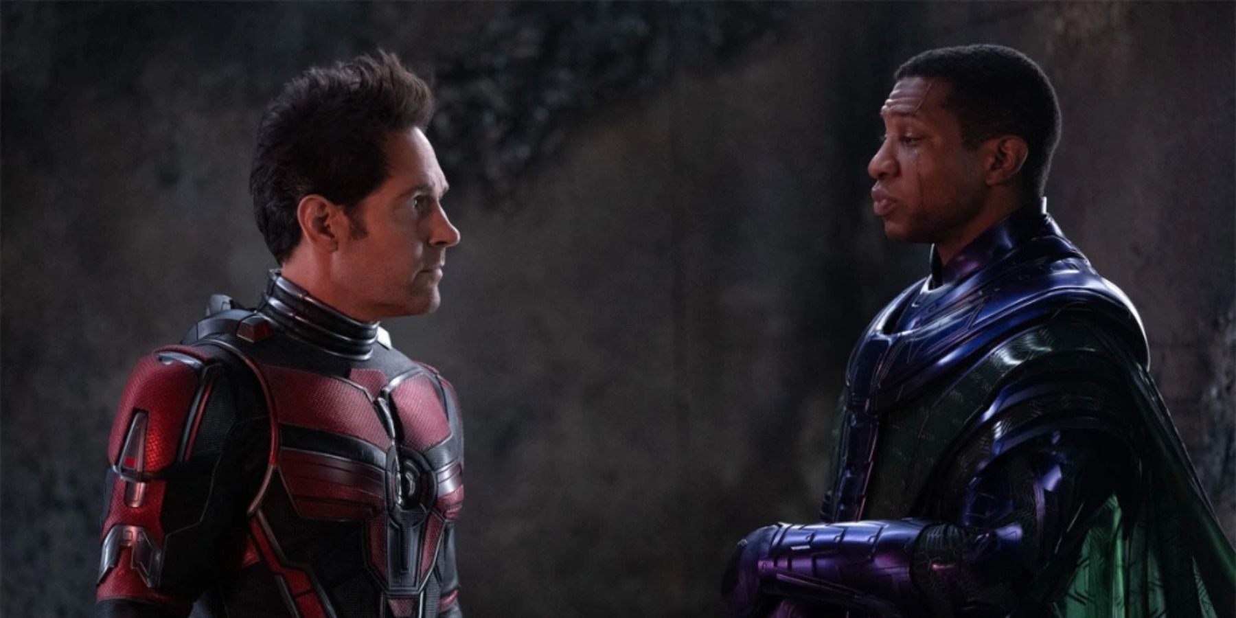 Paul Rudd and Jonathan Majors facing each other in Ant-Man And The Wasp: Quantumania trailer