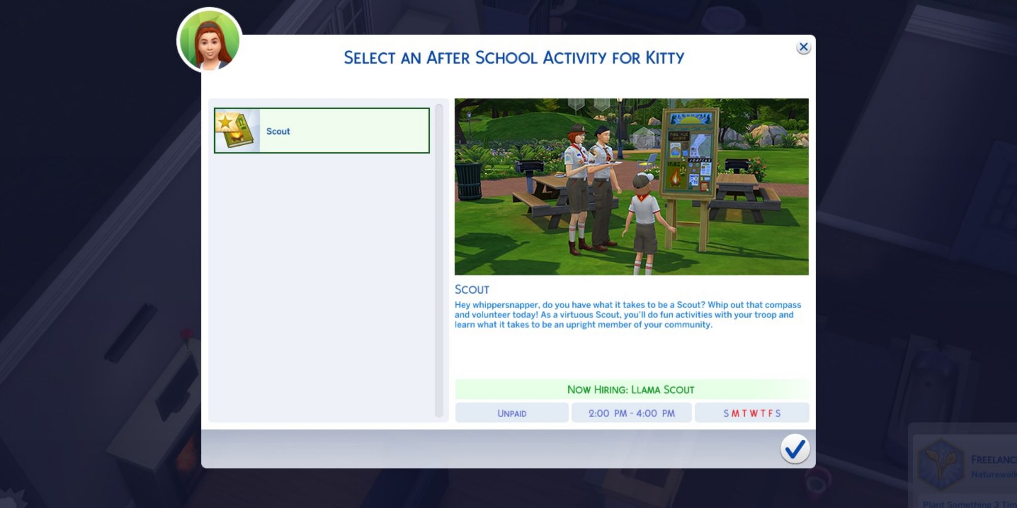 scout details in the sims 4