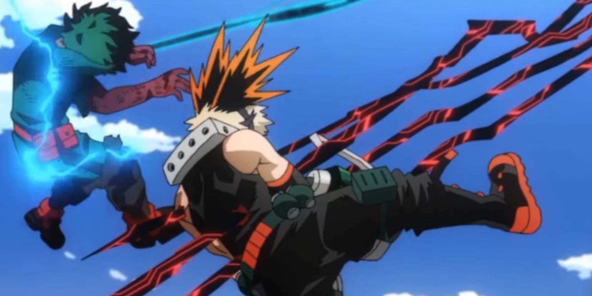 Bakugo saves Deku in My Hero Academia