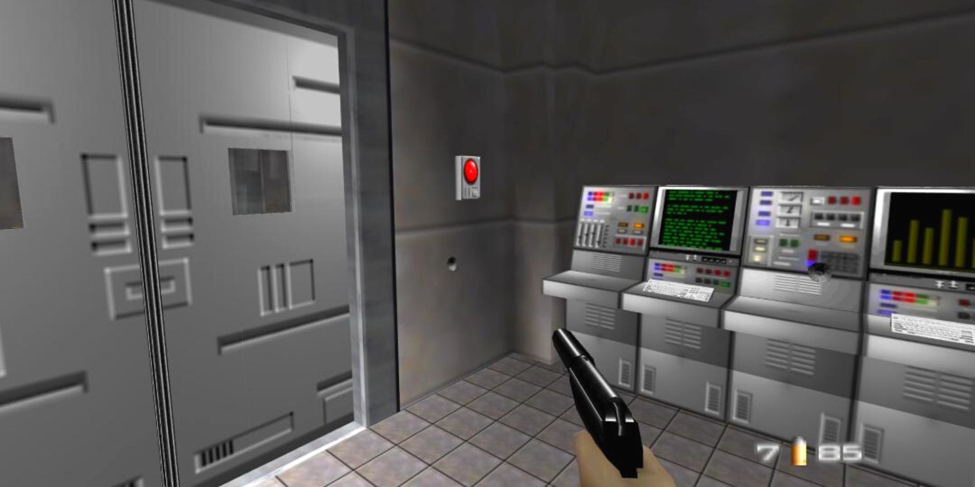Security alarm in Bunker 1 mission Goldeneye 007