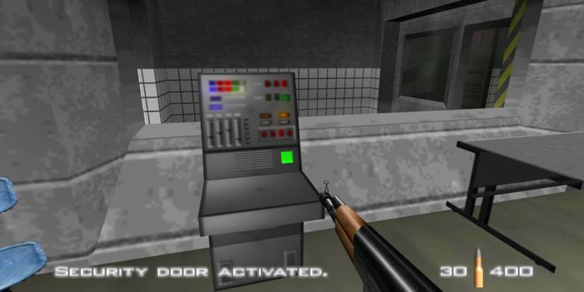 Security door computer console in Facilty mission Goldeneye 007