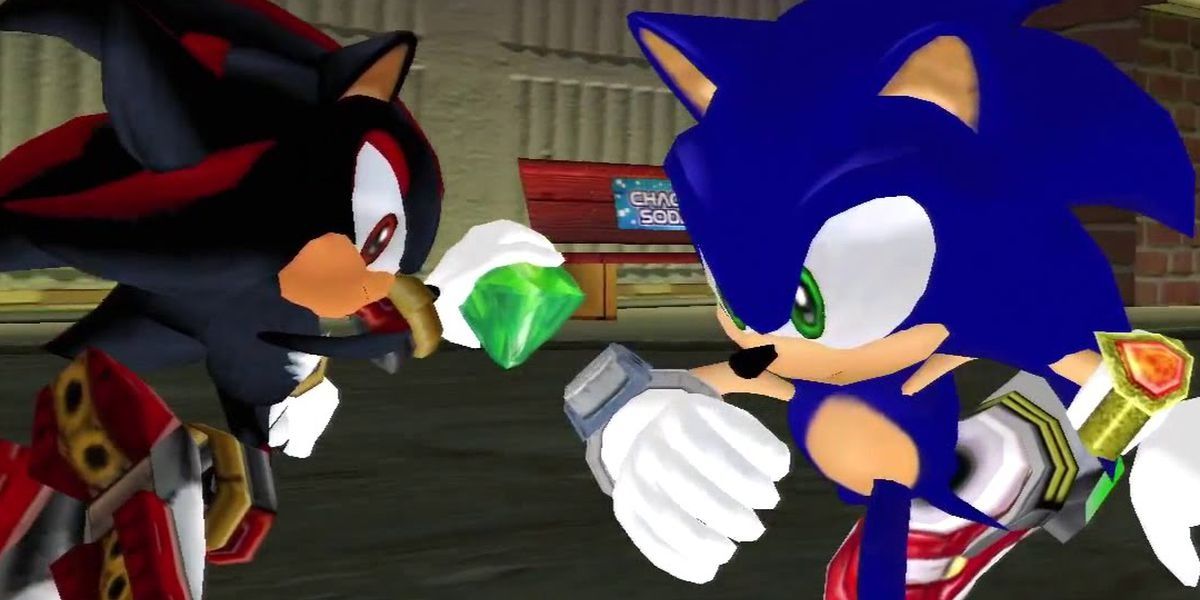 Bayangan dan Sonic di Sonic Adventure 2
