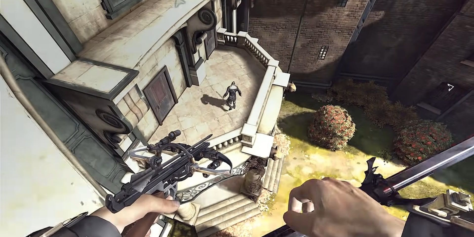 Dishonored Shooting An Enemy With The Crossbow