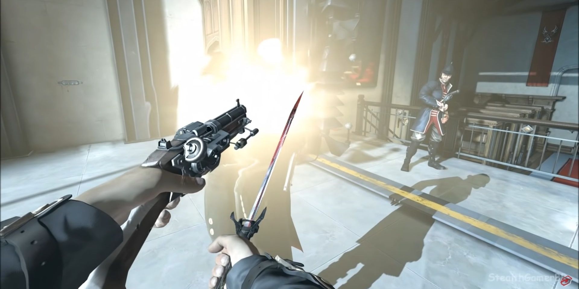 Dishonored Shooting An Enemy With The Pistol