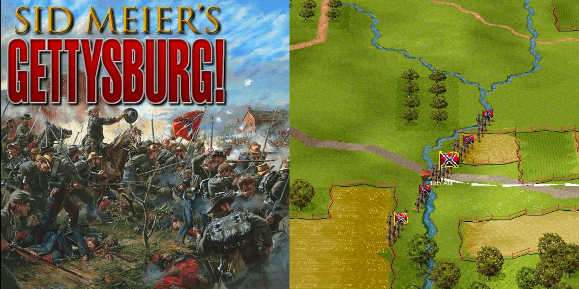 Sid Meier's Gettysburg! Logo and Gameplay