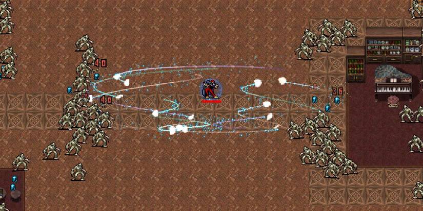 Silver Wind summons glowing balls of energy that can be moved by the player